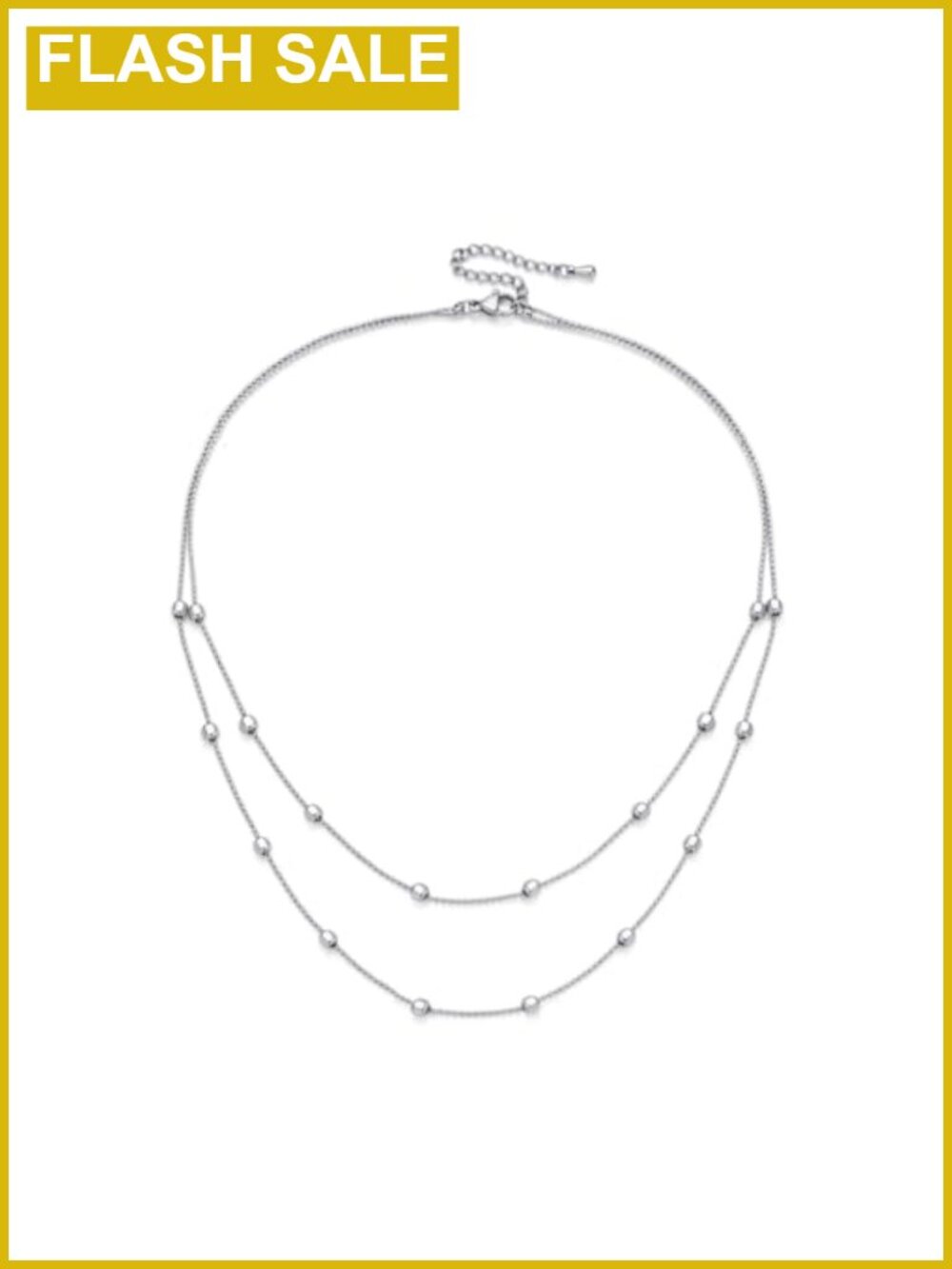 14K Gold Plated Layered Necklace Set Surgical Steel Herringbone Cable Link